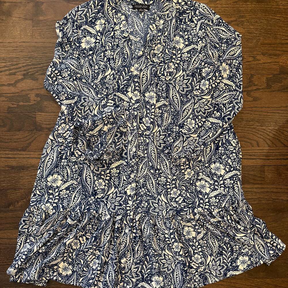 Rachel Zoe Women’s Blue & White Floral Paisley Dress Size Medium Boho